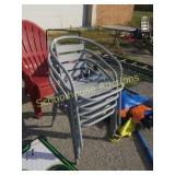 4 like new metal patio chairs