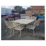 Large heavy duty patio table and 8 chairs with