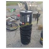 Stack of 7 black buckets