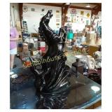 Awsome Vintage light up 17' Black Ceramic  Horse