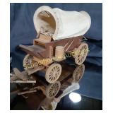 Vintage Wood Covered Wagon 10" width  no markings