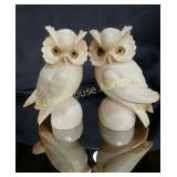 Beautiful Owl Statues 7" Marked Giammelli tagged