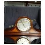 Vintage Electric Inlaid Wood Mantel Clock