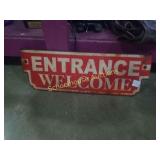 Entrance metal sign