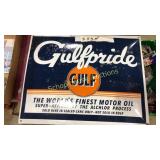 Gulfpride curved metal sign approx 12x15