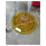 Vintage yellow  platter & dish