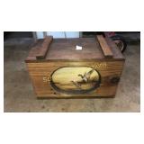 Nice wood box with duck hunting scene on front