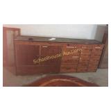 Large tool cabinet 80'x21'. 10 small drawer, 3