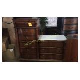 Nice 9 drawer vanity dresser with marble top,