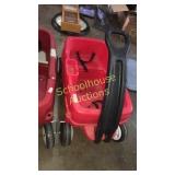 Little red wagon, plastic, two seats with belts