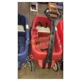 Little red wagon, plastic, two seat with belts.