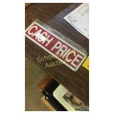 14" metal cash price sign