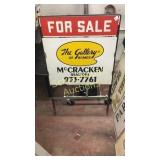 Large for sale sign with stand. The gallery of