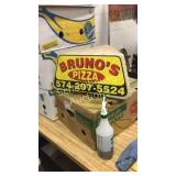 Bruno's pizza slice shaped magnetic car topper.