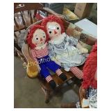 Raggedy Ann & Andy approx 2.5ft tall