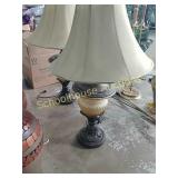 2 med size vintage lamps with shades