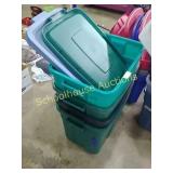 4 assorted totes green & blue