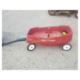 Red plastic wagon