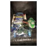 5 pairs of different swim goggles, solid silicone