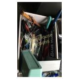 Box full of kitchen utensils, nice filet knife,