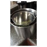 Two large pots. Little one has a lot.