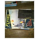 Vintage flying magazines and log book