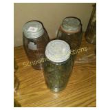 3  large Mason jars