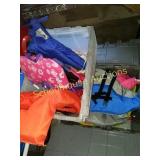 Life vests and beach toys
2 Totes