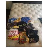 Group of shirts. Marvel, Yoda, fender,