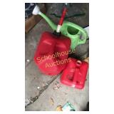 Two gas Can and and two watering cans