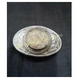 Belt Buckle with 1923 Liberty Coin