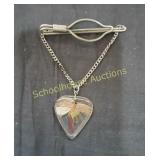 Vintage Heart Moth Pin