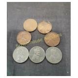 7 Pennies some wheat 1919, 1943, 1948, 1962, 1966