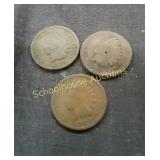 Wheat Pennies x3  1899, 1903, looks like 1885