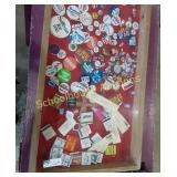 Electoral Buttons , Matches, Bottle Caps. Ruler,
