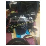 Canon AE-1 program camera and lens and flash  and