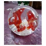 Red & White Beutiful Paper Weight Marked Joe Rice