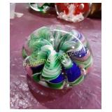 Small Multi Colored Joe Rice Paper Weight marked