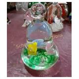 Pastel Colored Bell Paper Weight marked Joe Rice