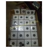 Flat of old pennies. 1934-1957 couple of nickels