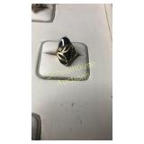 10ky marked gold ring black stone