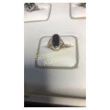 14k gold ring black stone