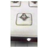 OR10K marked silver ring pale pink stone