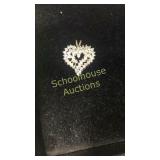 925GS marked gold heart pendant