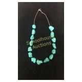 Large natural turquoise stones on beaded
