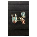 2 Native American rings. Phoenix marked Sterling,