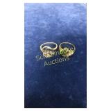 2 gold rings. Green marked 18GF S/A, other marked
