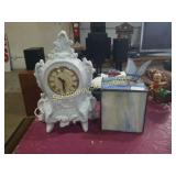 Porcelain electric clock and lead glass tissue