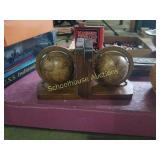 Wood globe bookends. About 6in tall