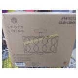 Brushed nickel 3 light flush mount fixture.